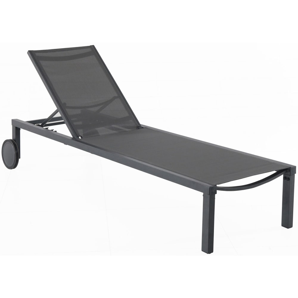 Cape Soleil Santorini Aluminum Sling Chaise Lounge Chair, Gray Sling and Gray Frame